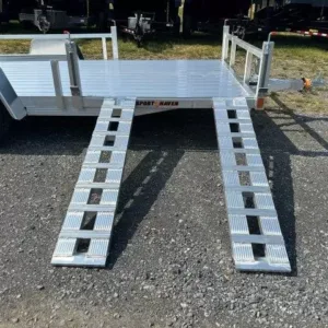Sport Haven 7x14 Aluminum Utility Trailer – Side ATV Ramps, 2990 lbs GVWR