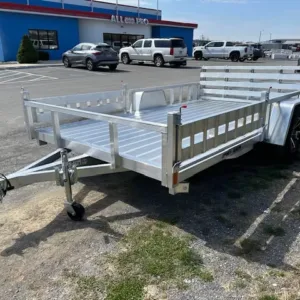 Sport Haven 7x12 Aluminum Utility Trailer Side ATV Ramps, 2990 lbs GVWR