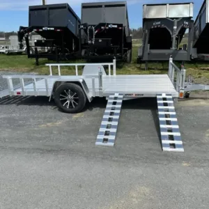 Sport Haven 7x12 Aluminum Utility Trailer Side ATV Ramps, 2990 lbs GVWR