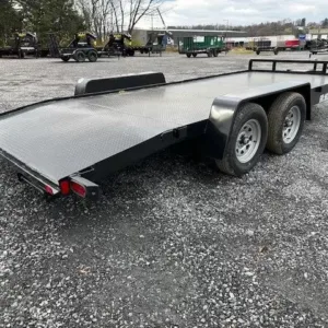 Car Mate 7 x 18 Open Car Trailer Full Steel Deck, 7000 lbs GVWR