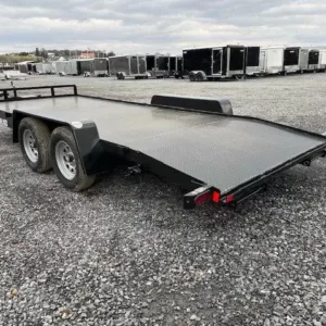 Car Mate 7 x 18 Open Car Trailer Full Steel Deck, 7000 lbs GVWR