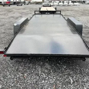 Car Mate 7 x 18 Open Car Trailer Full Steel Deck, 7000 lbs GVWR