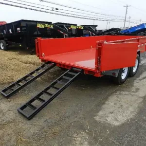 BWise 7 x 14 Dump Trailer Low Profile With Ramps, 15400 lbs GVWR