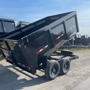 BWise 7 x 12 High Side Dump Trailer Barn Doors, 12000 lbs GVWR