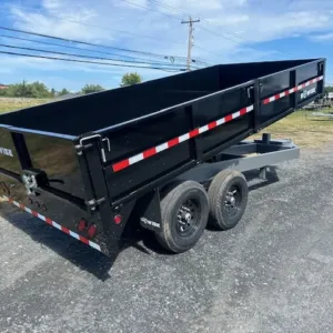 BWise 7 x 16 Deckover Dump Trailer Fold Down Sides, 15400 lbs GVWR