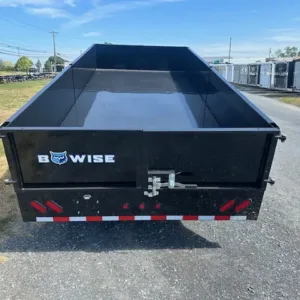 BWise 7 x 16 Deckover Dump Trailer Fold Down Sides, 15400 lbs GVWR