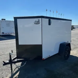 Covered Wagon 5 x 8 Enclosed Cargo Trailer Black Trim, 2990 lbs GVWR