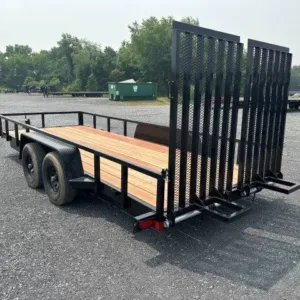 BWise 7 x 18 Equipment Trailer Split Landscape Ramp, 9990 lbs GVWR