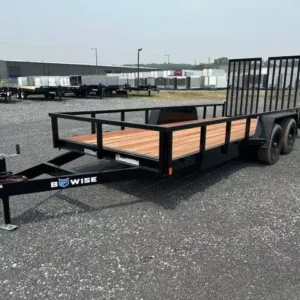 BWise 7 x 18 Equipment Trailer Split Landscape Ramp, 9990 lbs GVWR
