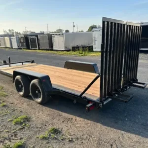 BWise 7 x 18 Equipment Trailer Split Landscape Ramp (PET-EQP-0017), 9990 lbs GVWR
