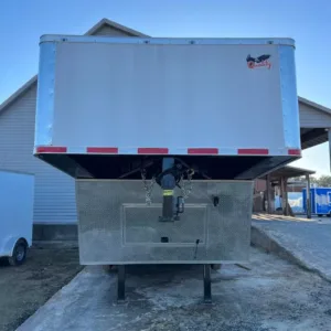 White Gooseneck Trailer