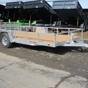 Sport Haven 7x14 Aluminum Utility Trailer Bi-Fold Ramp Gate, 2990 lbs GVWR