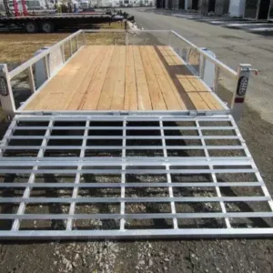 Sport Haven 7x14 Aluminum Utility Trailer Bi-Fold Ramp Gate, 2990 lbs GVWR