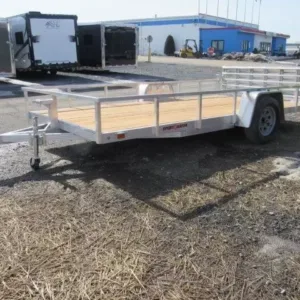 Sport Haven 7x14 Aluminum Utility Trailer Bi-Fold Ramp Gate, 2990 lbs GVWR
